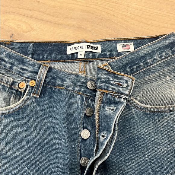 Redone Dark Wash Levis - Picture 2 of 6